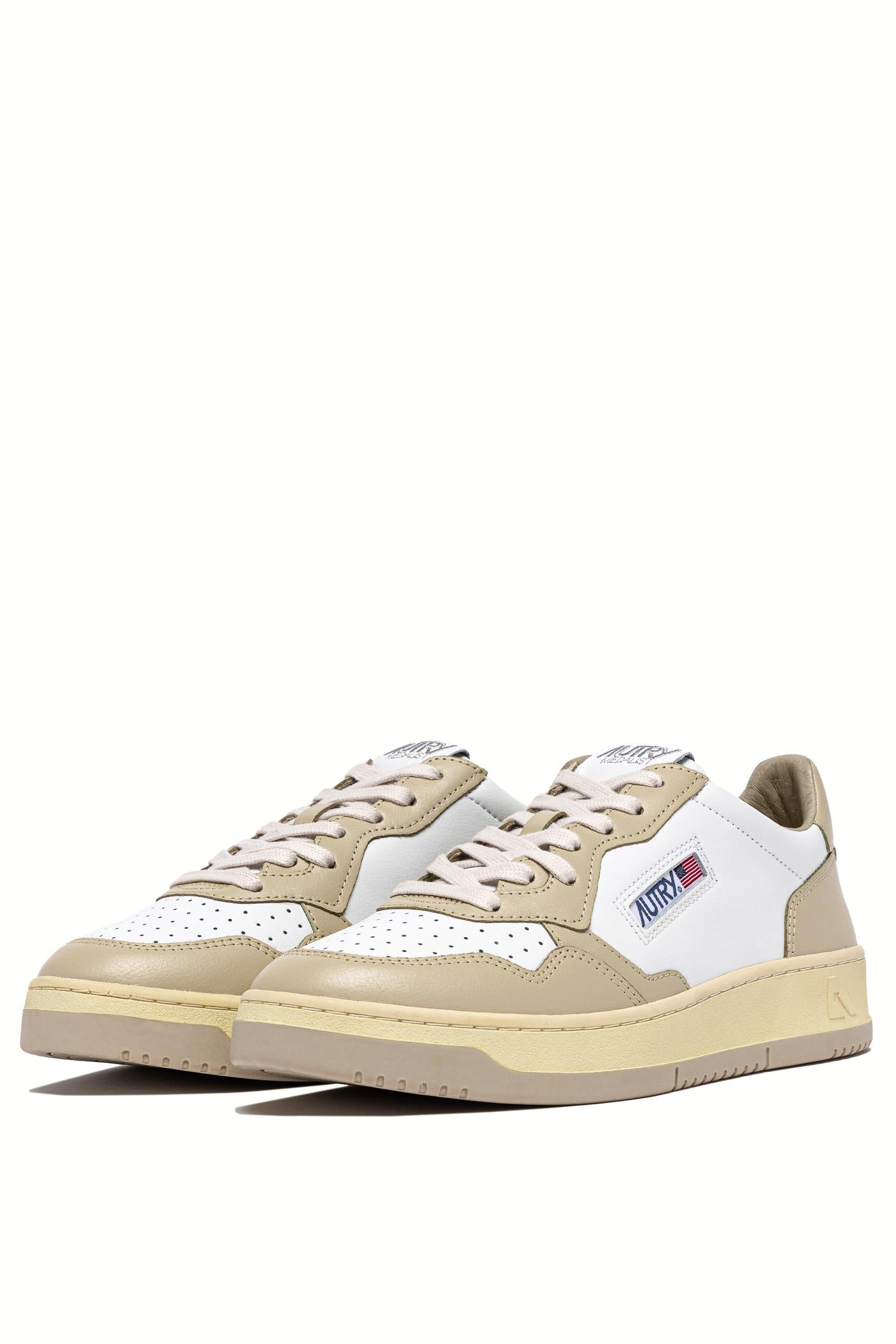 Sneaker femme bicolore en cuir