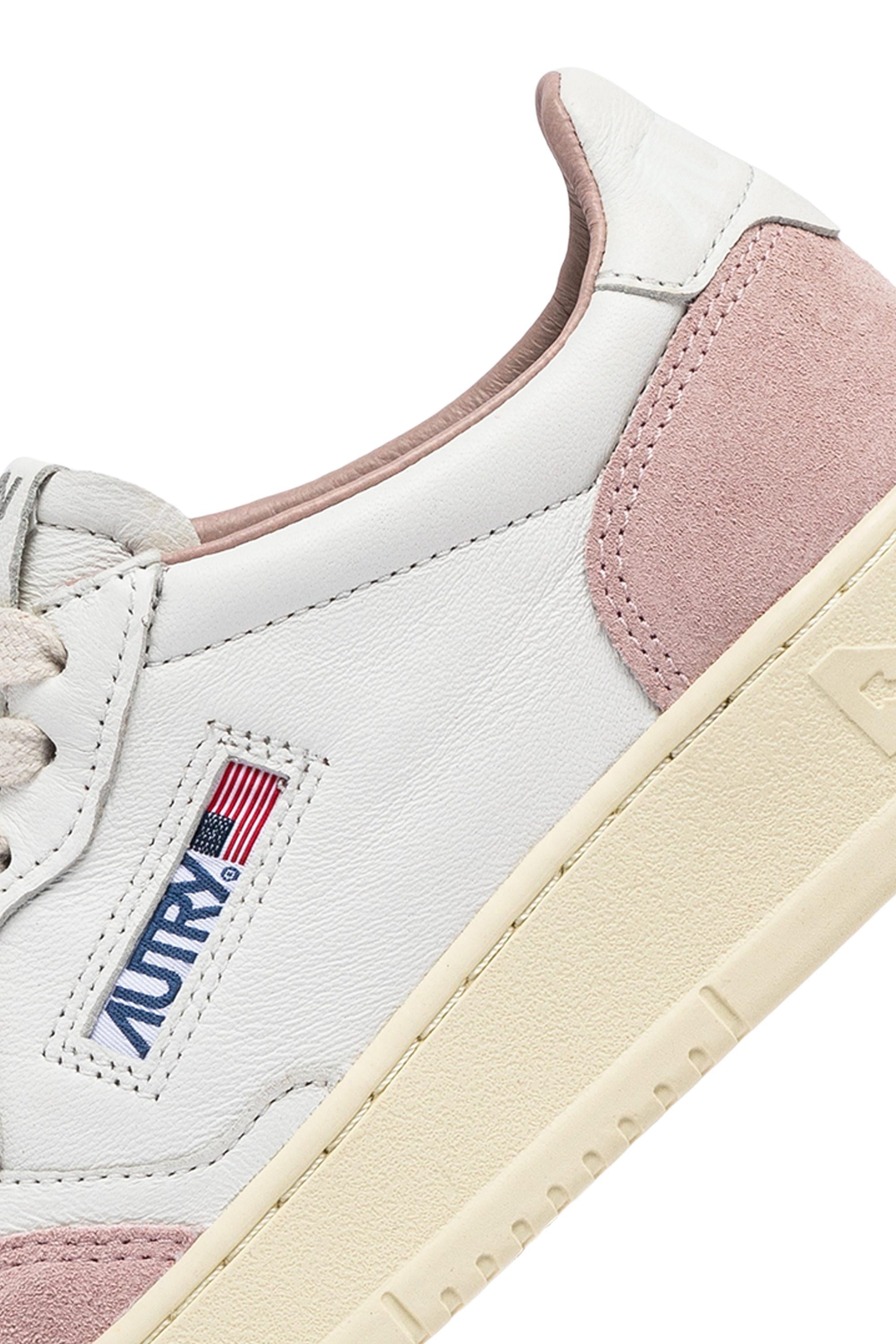 Sneaker medalist en cuir de chèvre et daim rosa