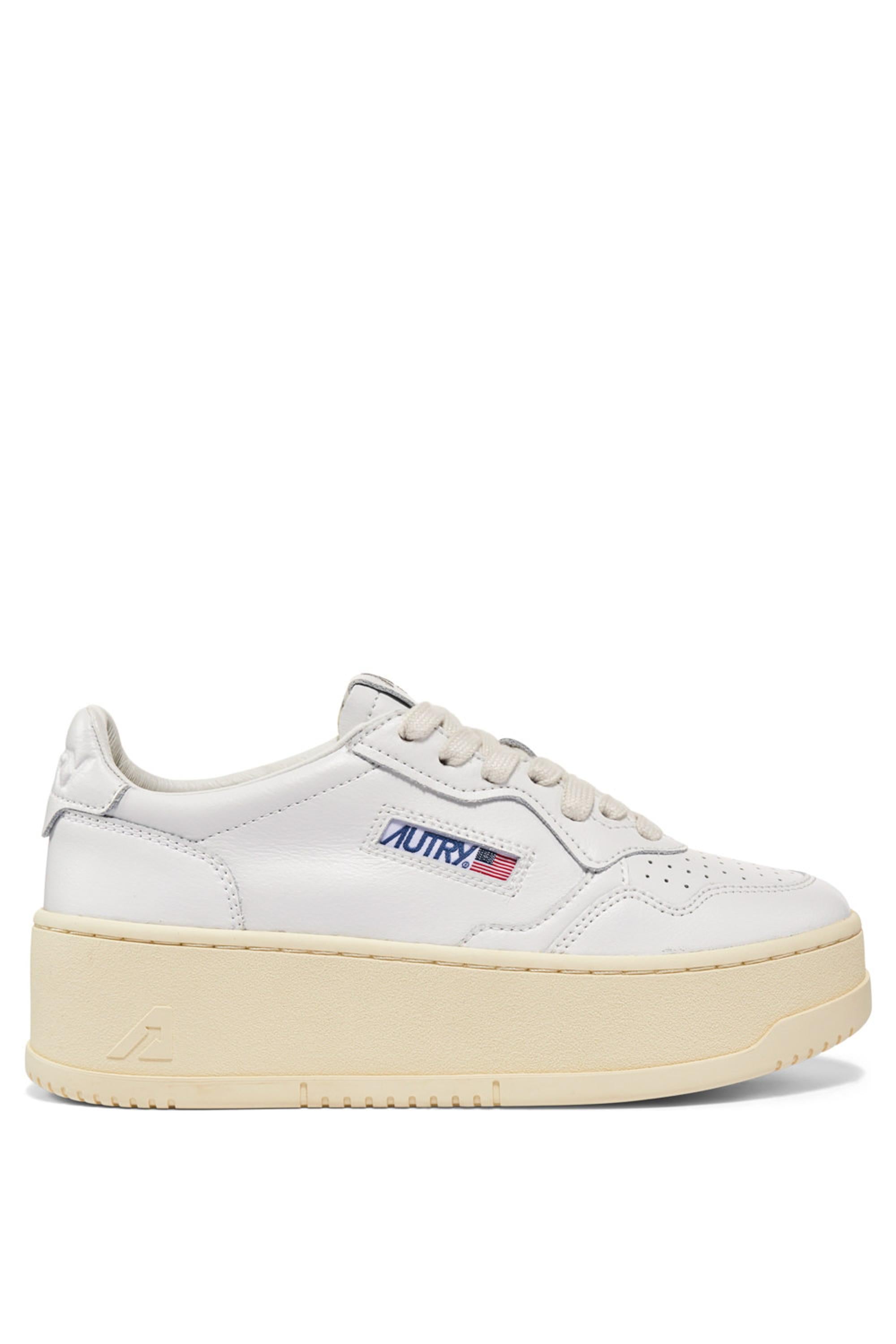 Sneaker femme medalist platform en cuir bianca