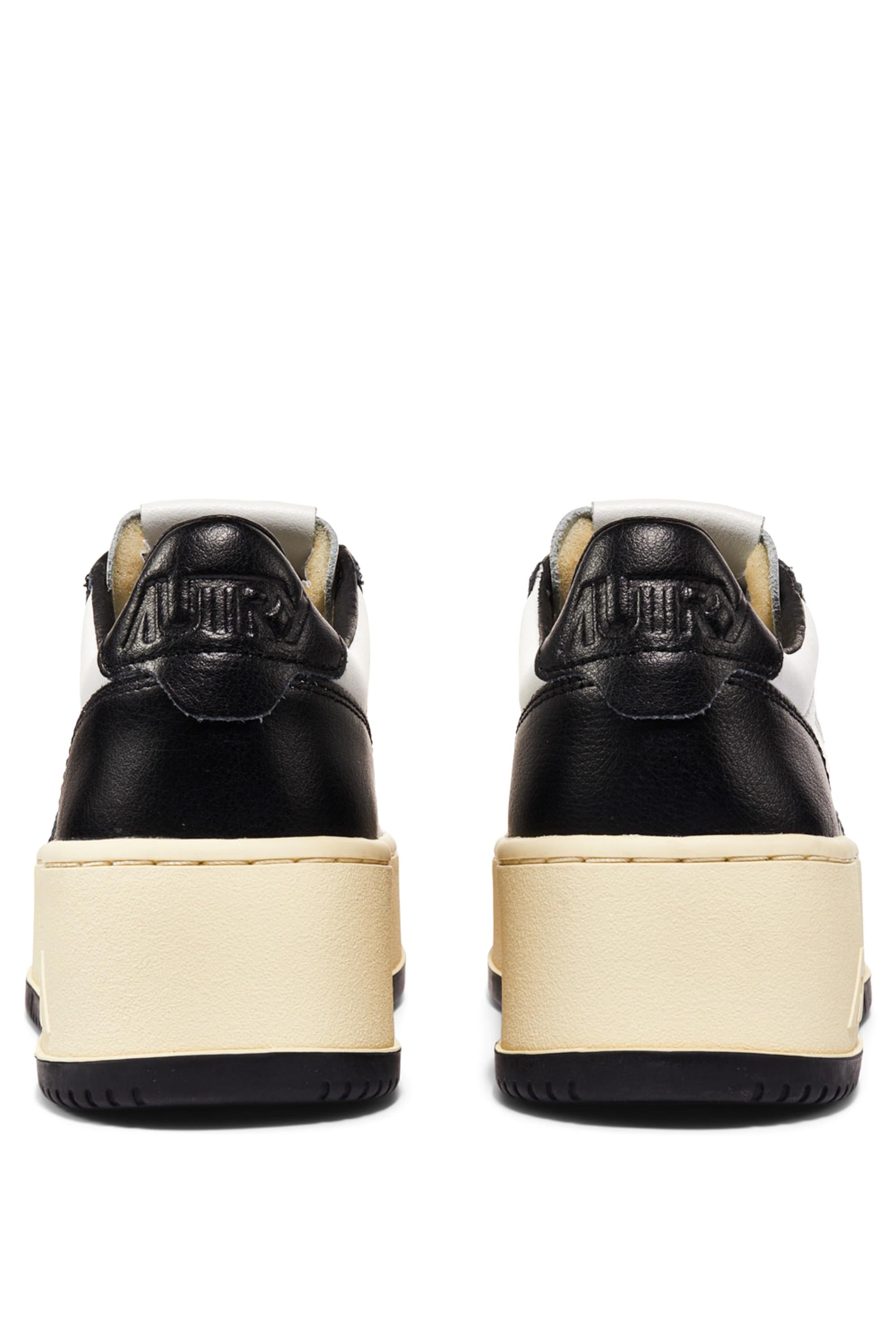 Sneaker femme medalist platform en cuir bianca e nera