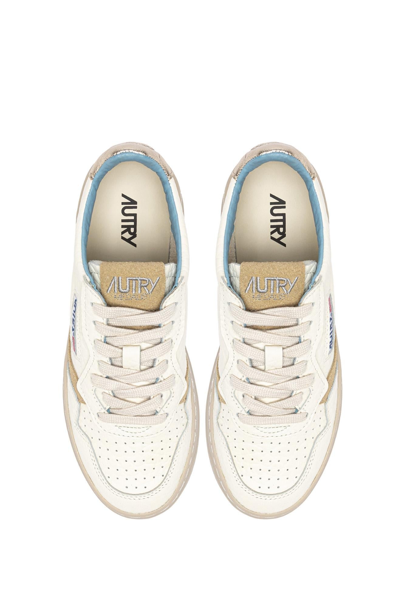 Sneaker femme medalist en cuir éléphant dettagli azzurri