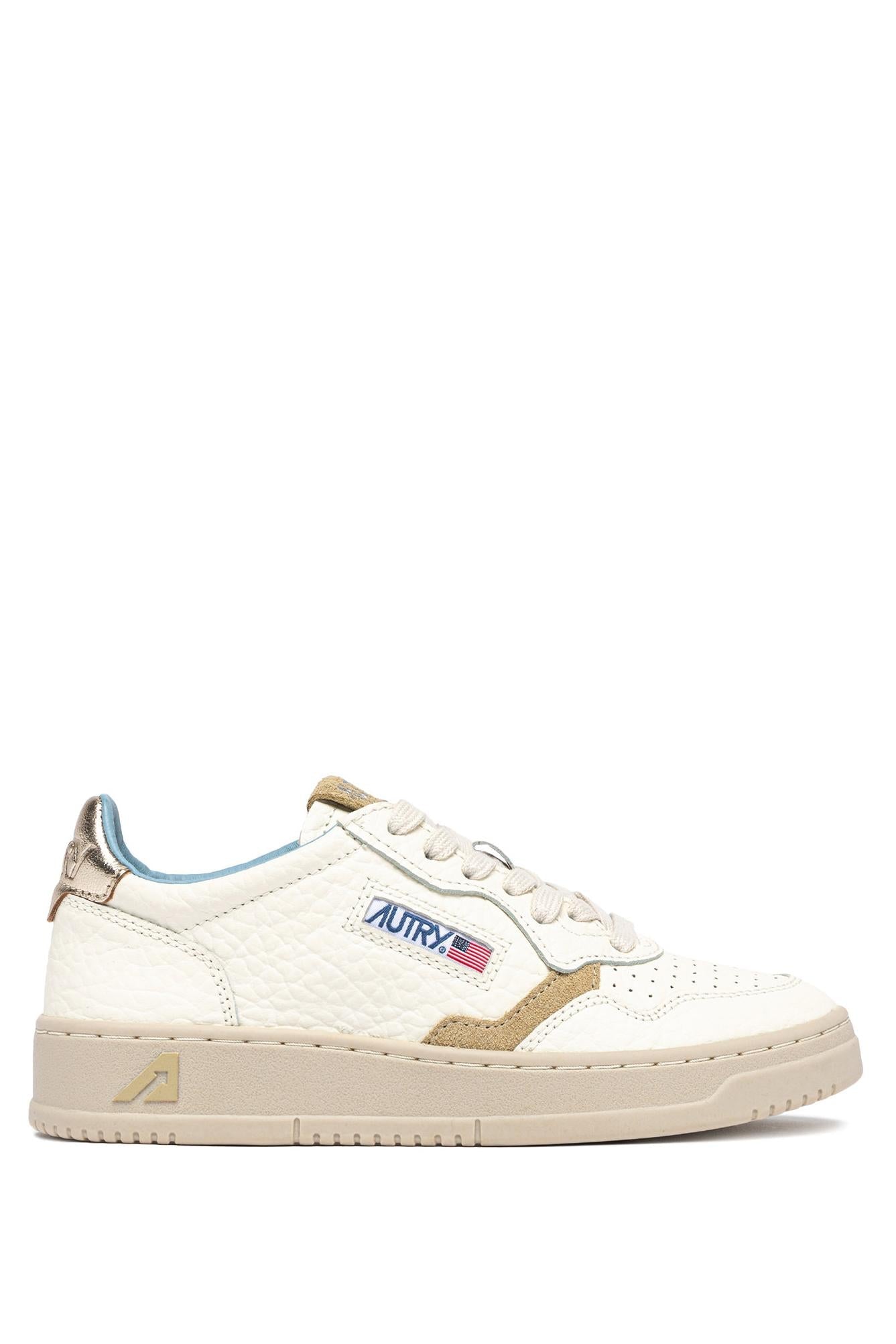 Sneaker femme medalist en cuir éléphant dettagli azzurri