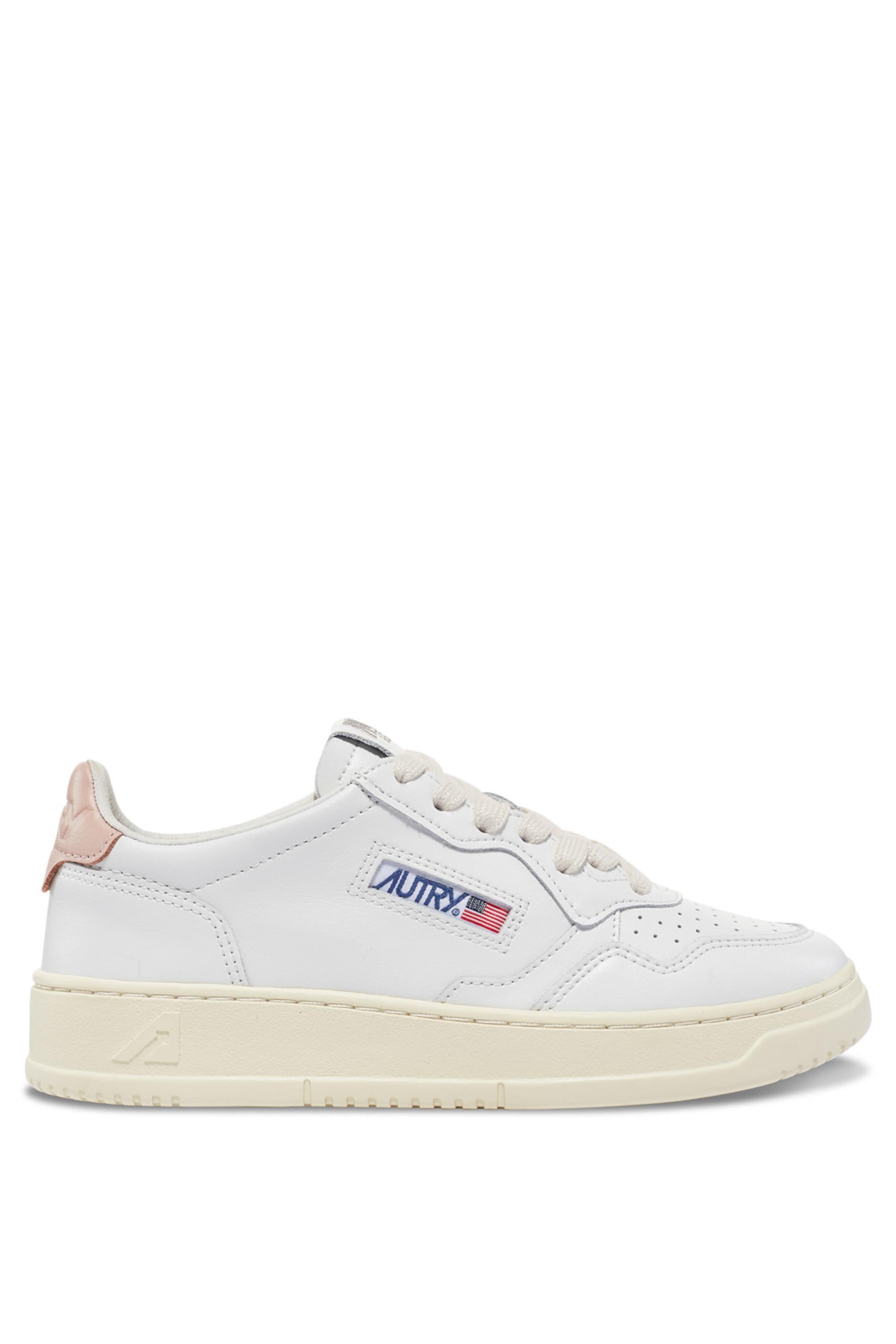 Sneaker medalist femme en cuir contrefort rose