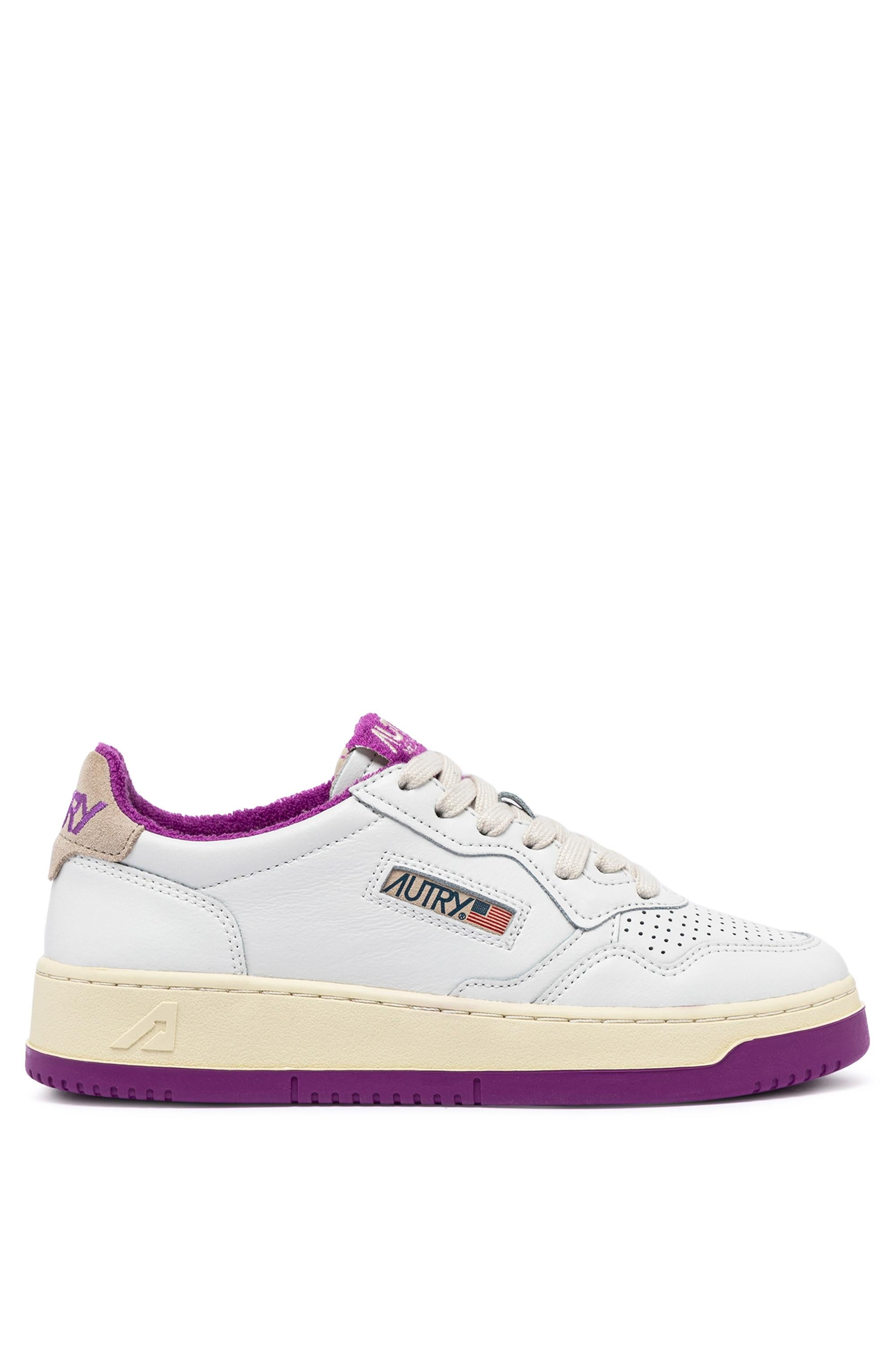 Sneaker femme medalist en cuir avec détails éponge fuchsia