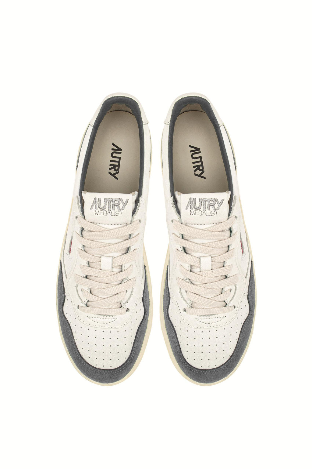 Sneaker bimatière en cuir de chèvre et daim