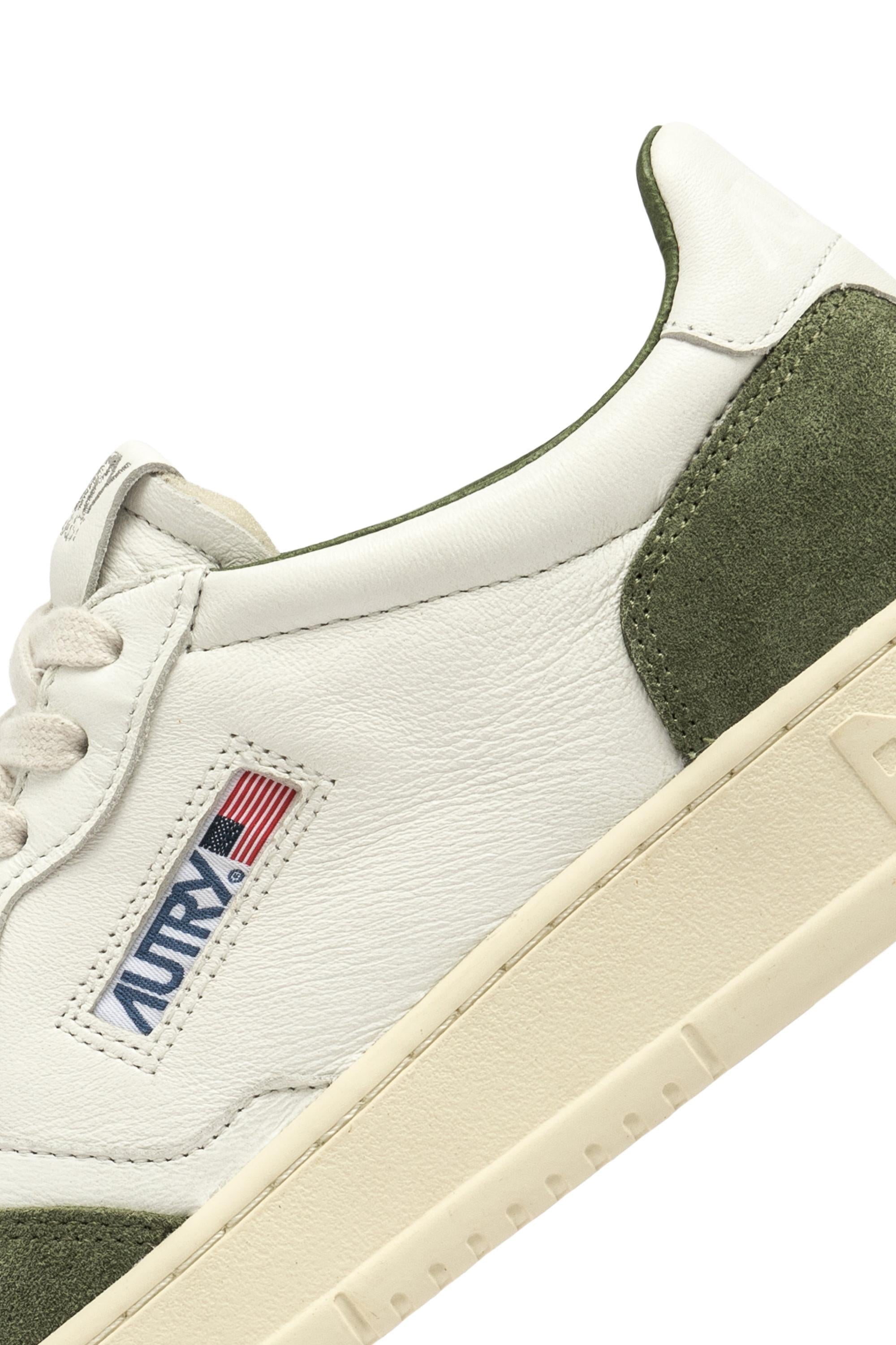 Sneaker medalist en cuir de chèvre et daim verde