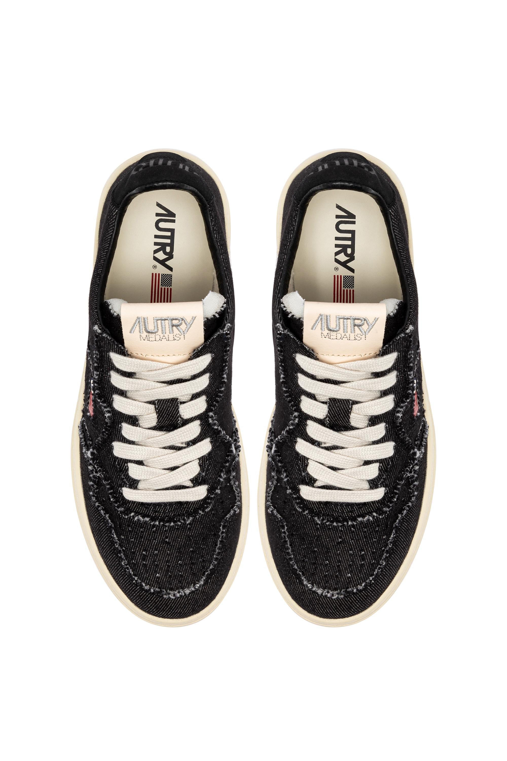 Sneaker femme medalist en denim noir