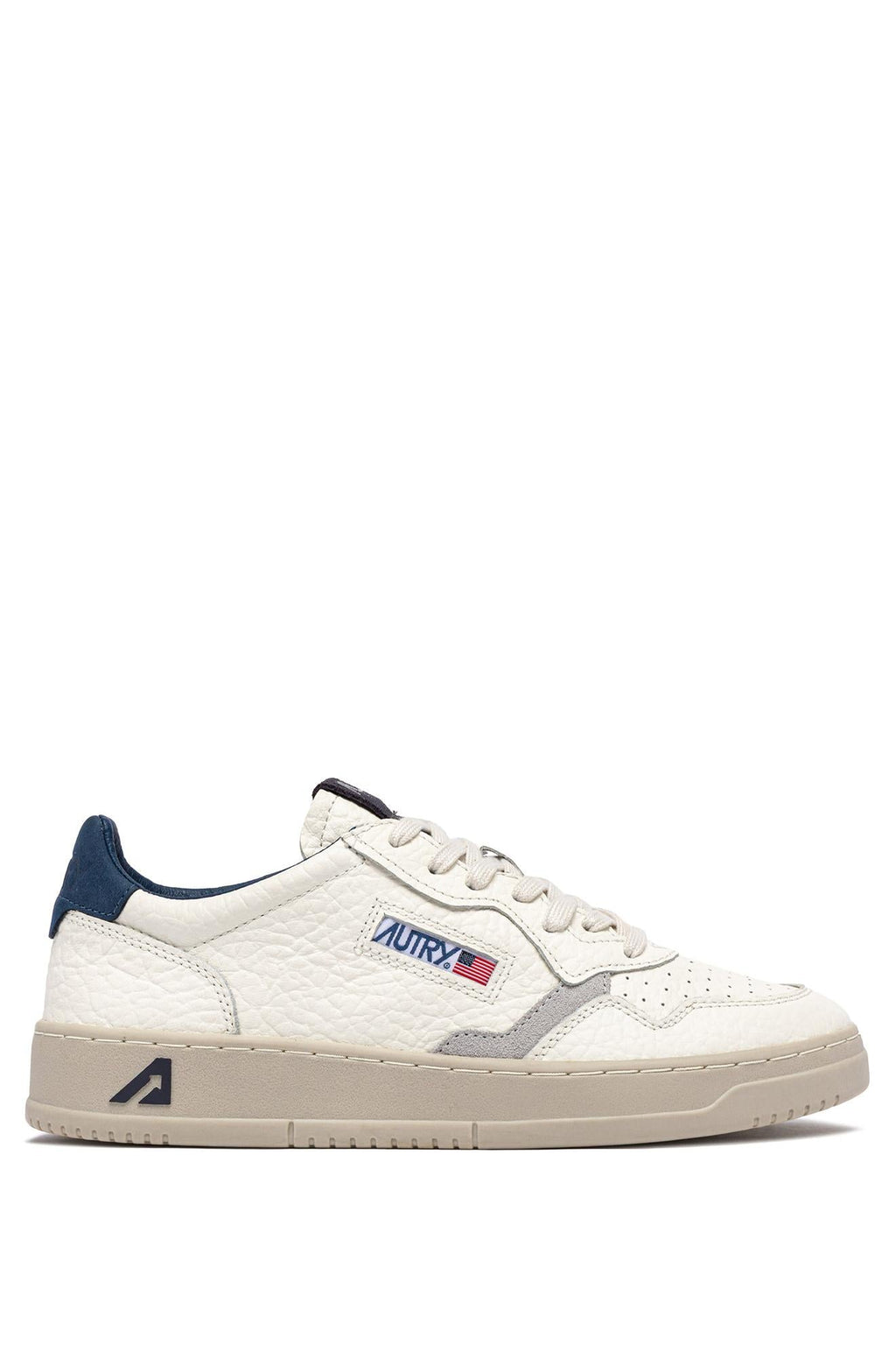 Sneaker medalist en cuir éléphant talloncino blu