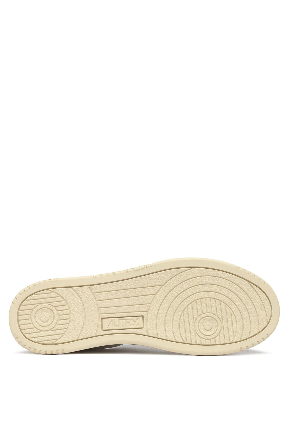 Sneaker medalist en cuir contrefort bleu