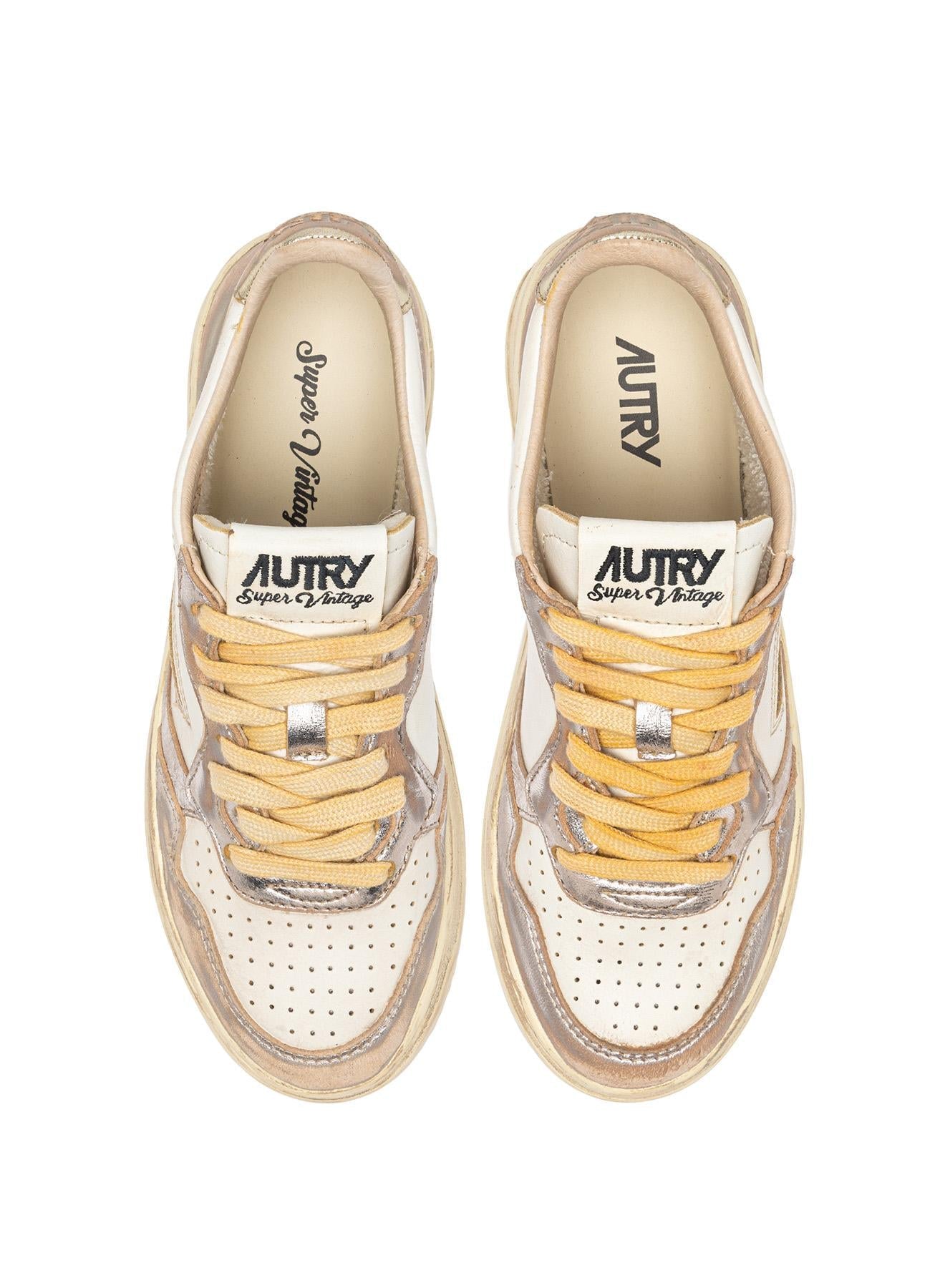 Sneaker medalist supervintage en cuir bicoloree