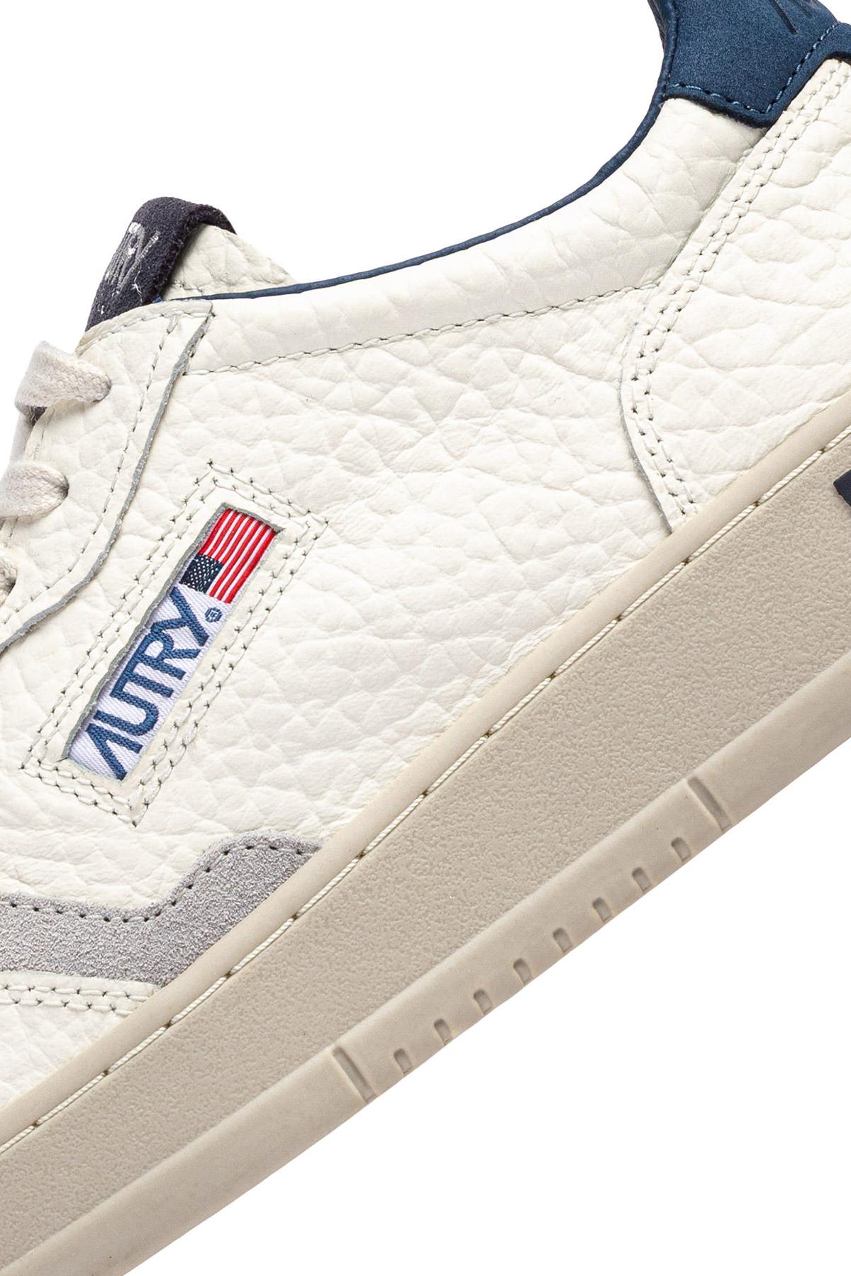 Sneaker medalist en cuir éléphant talloncino blu