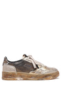 Sneaker femme supervintage en cuir et toile