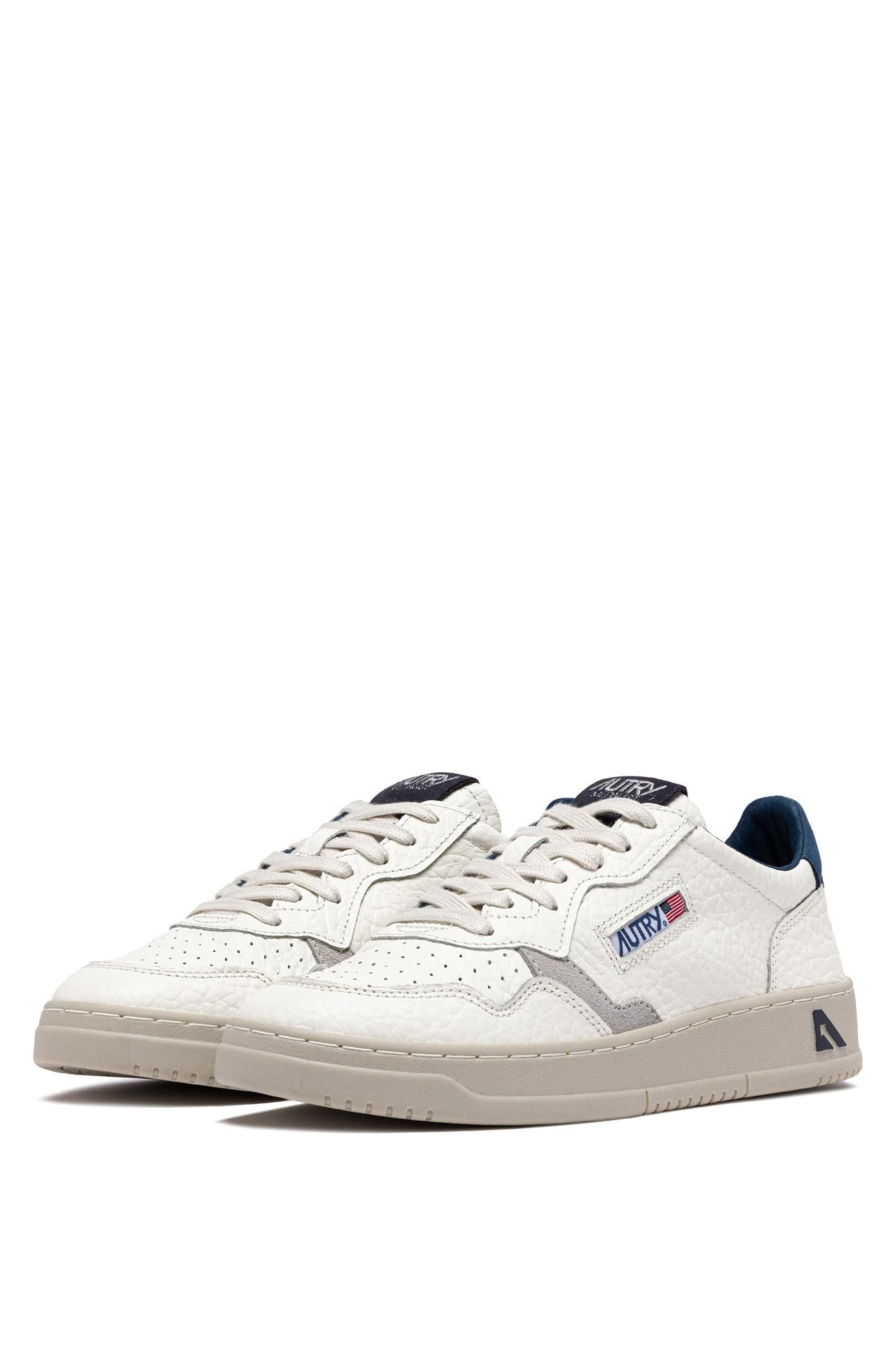 Sneaker medalist en cuir éléphant talloncino blu