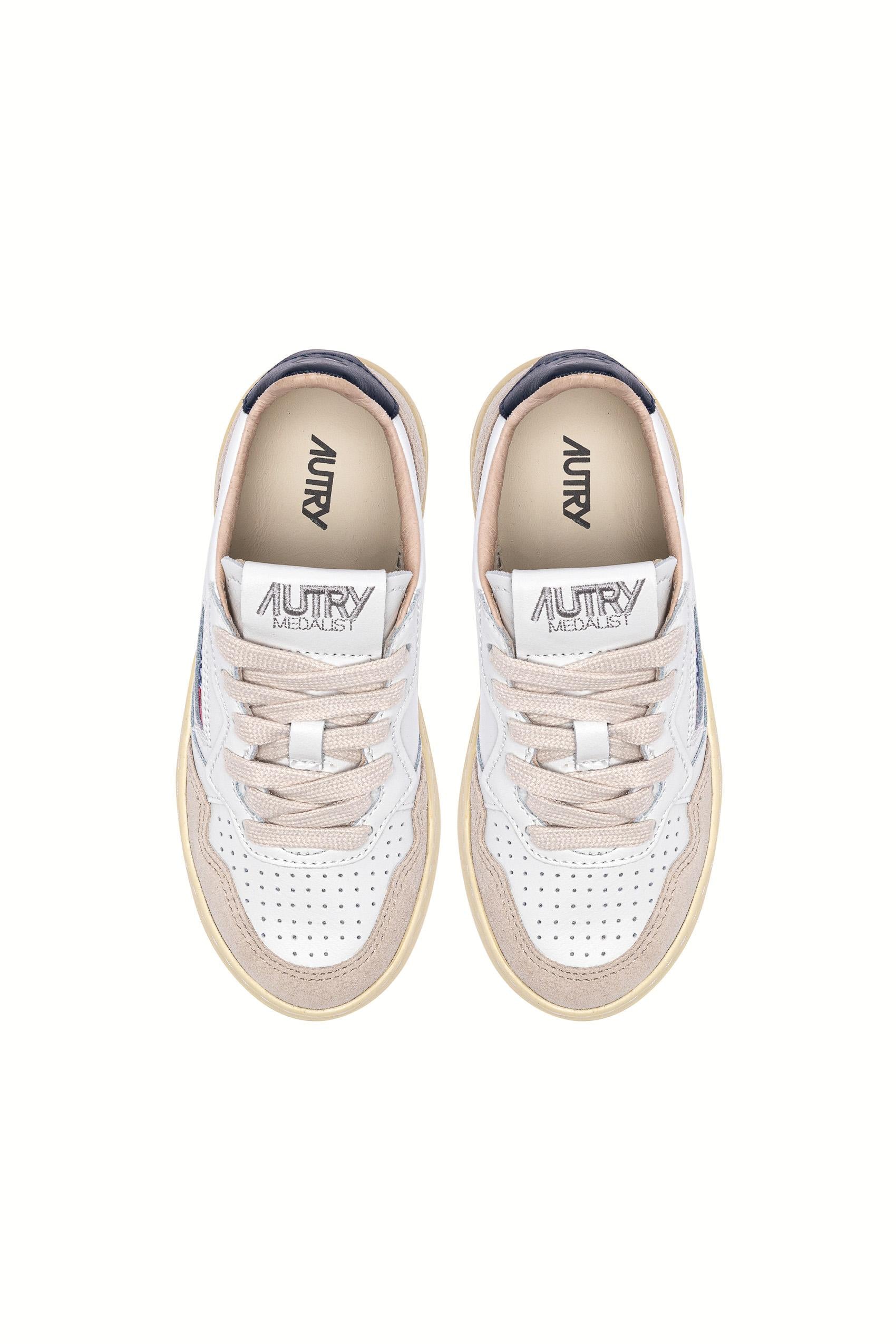 Sneaker enfant en cuir et daim talloncino blu