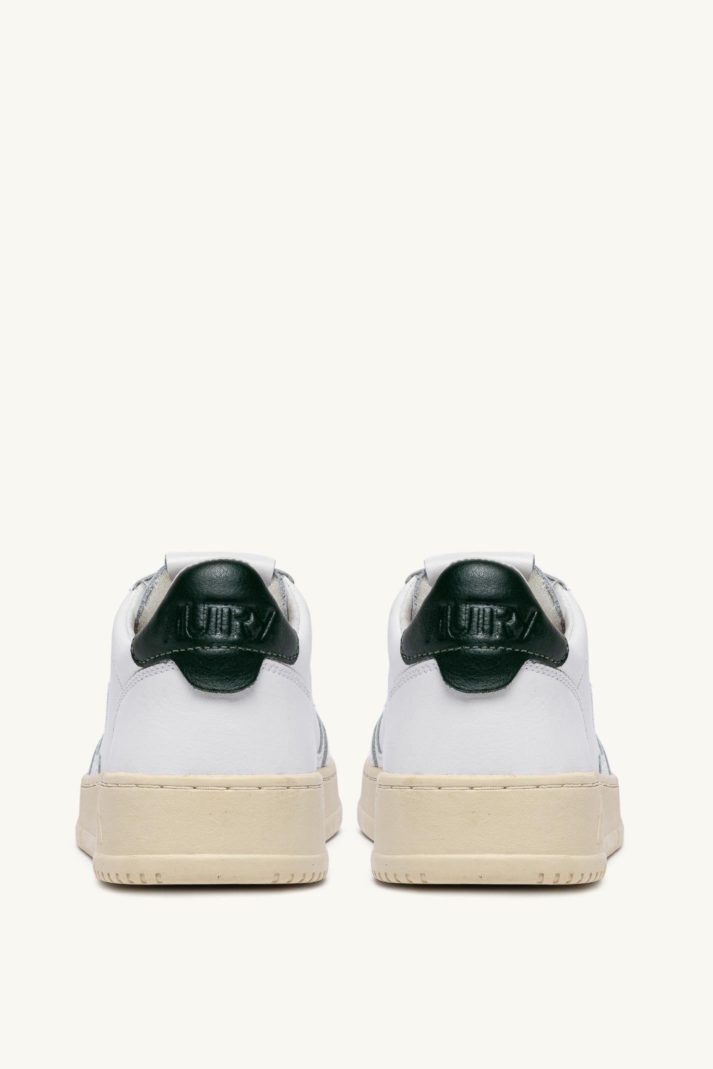 Sneaker medalist en cuir contrefort vert