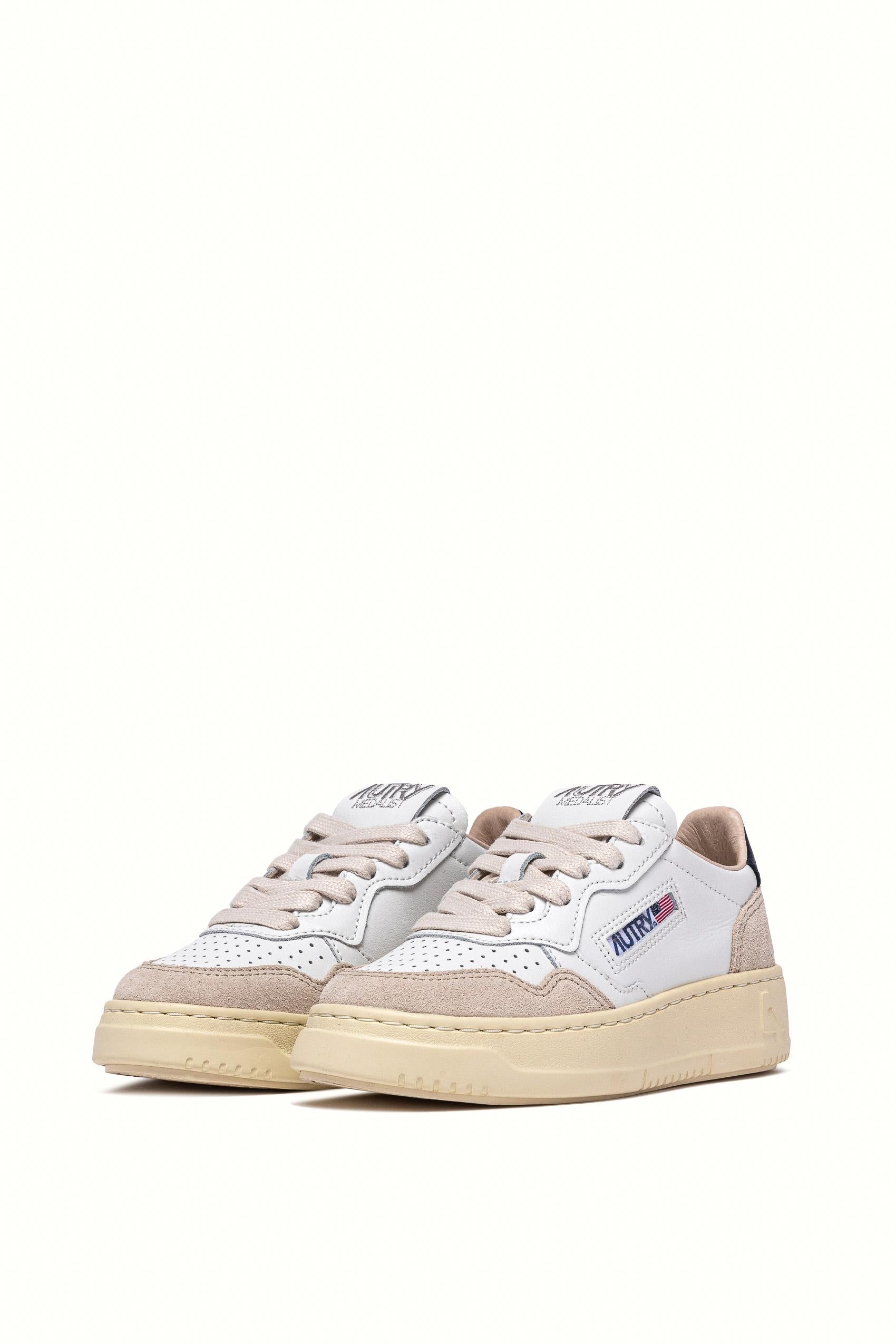 Sneaker enfant en cuir et daim talloncino blu