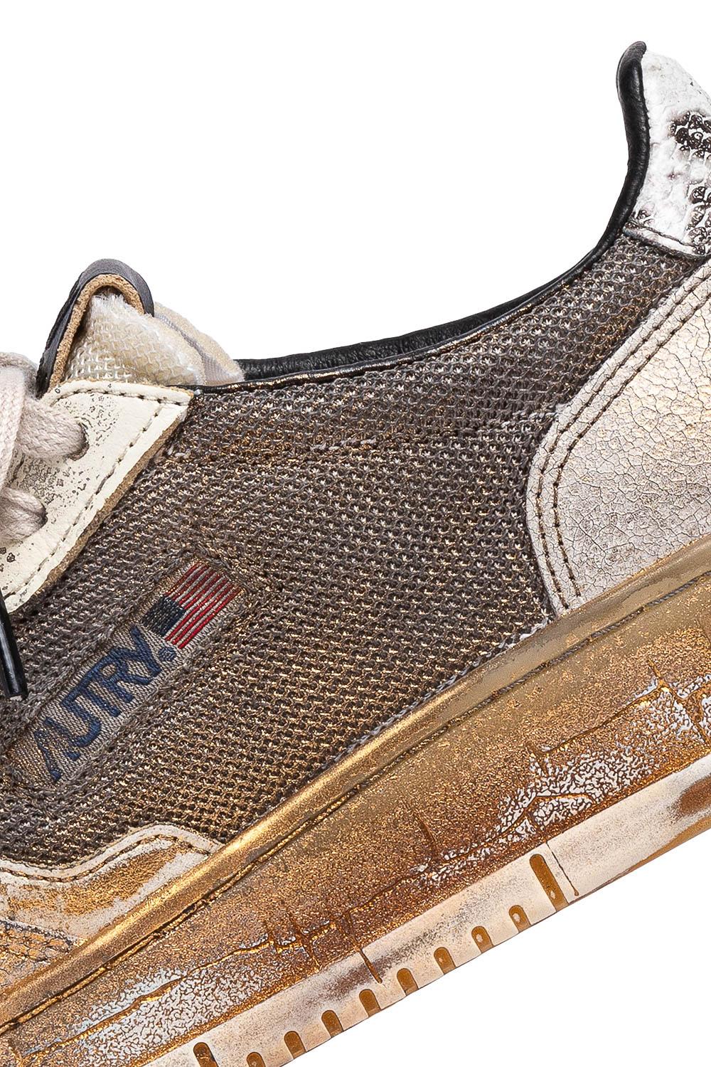 Sneaker femme supervintage en cuir et toile