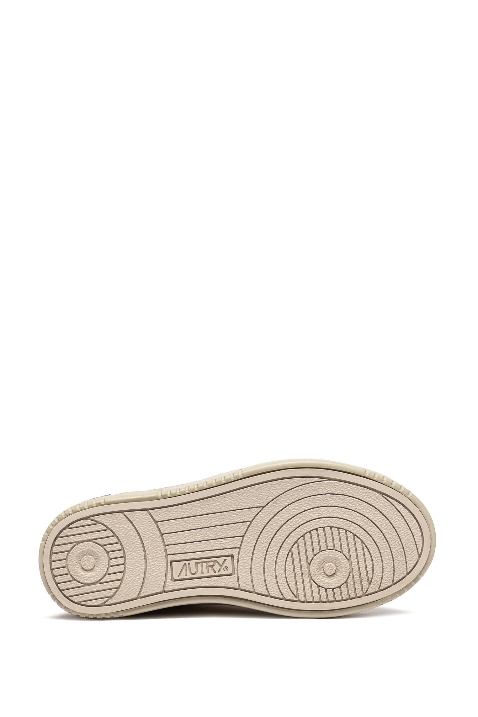 Sneaker enfant en cuir éléphant contrefort vert