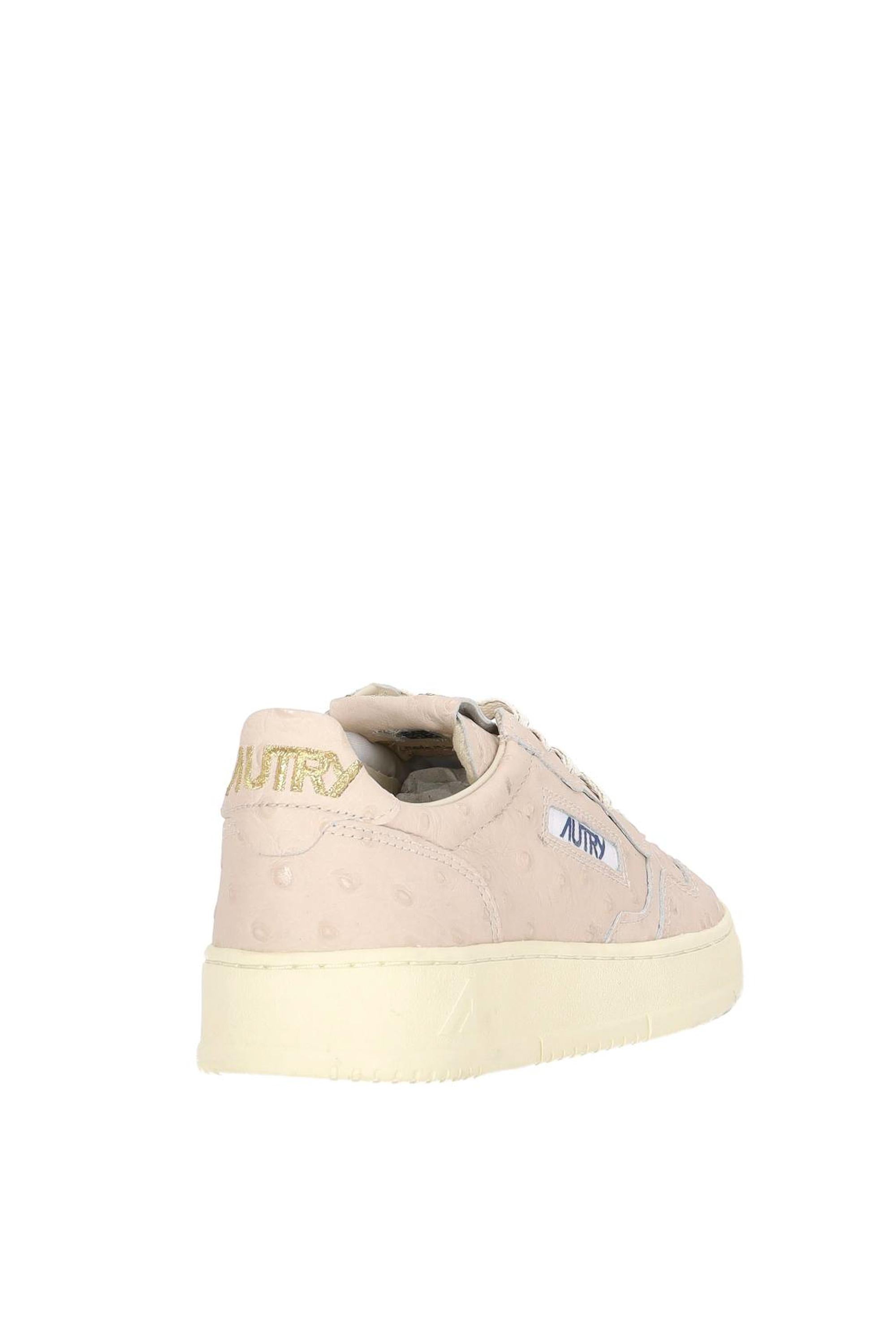 Sneaker medalist femme en cuir effet autruche