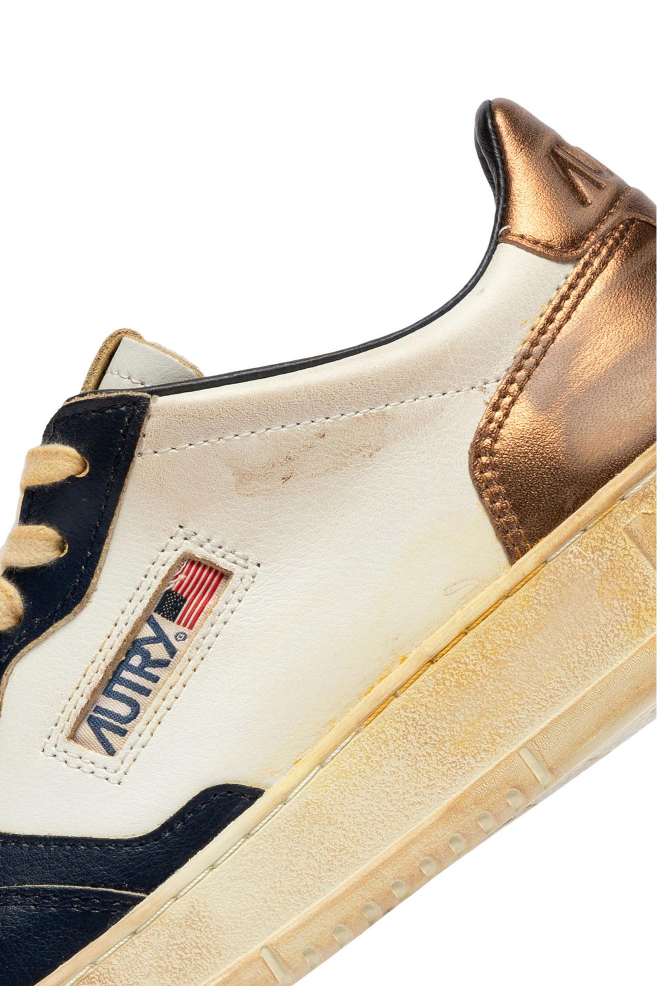 Sneaker medalist super vintage en cuir contrefort bronze