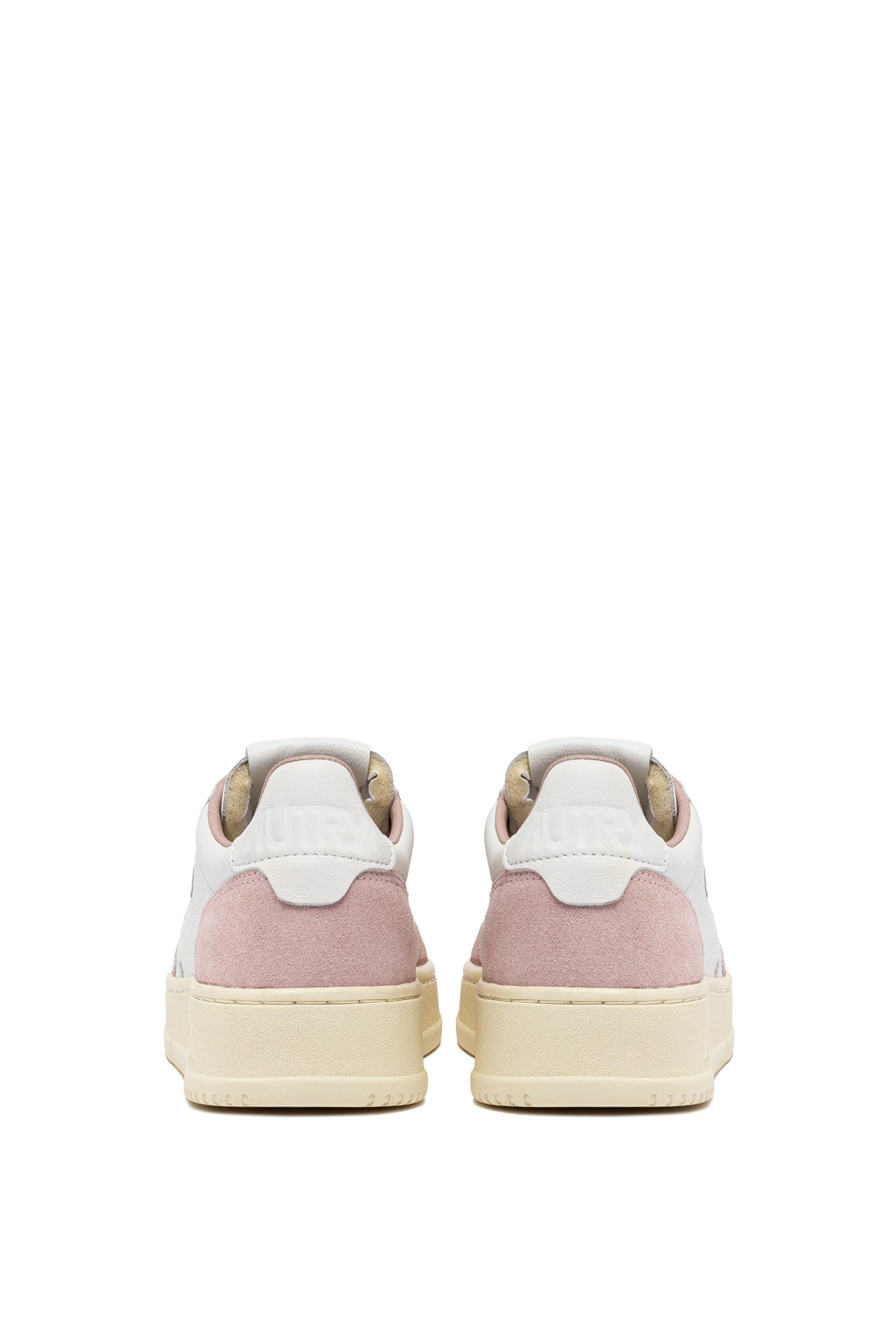 Sneaker medalist en cuir de chèvre et daim rosa