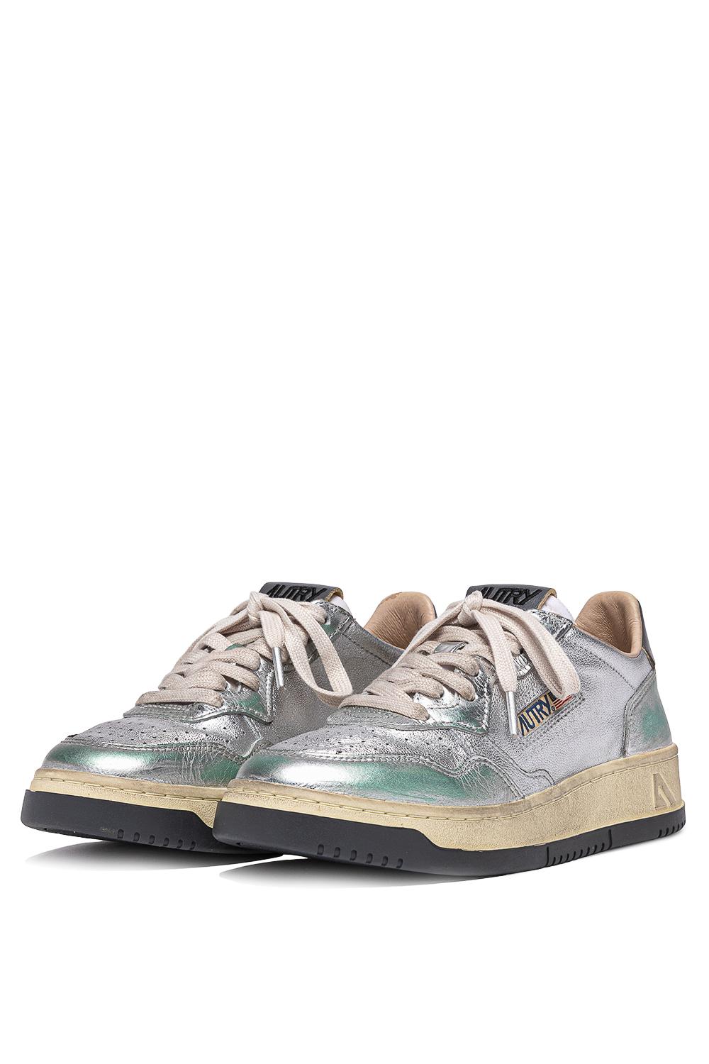 Sneaker femme supervintage en cuir