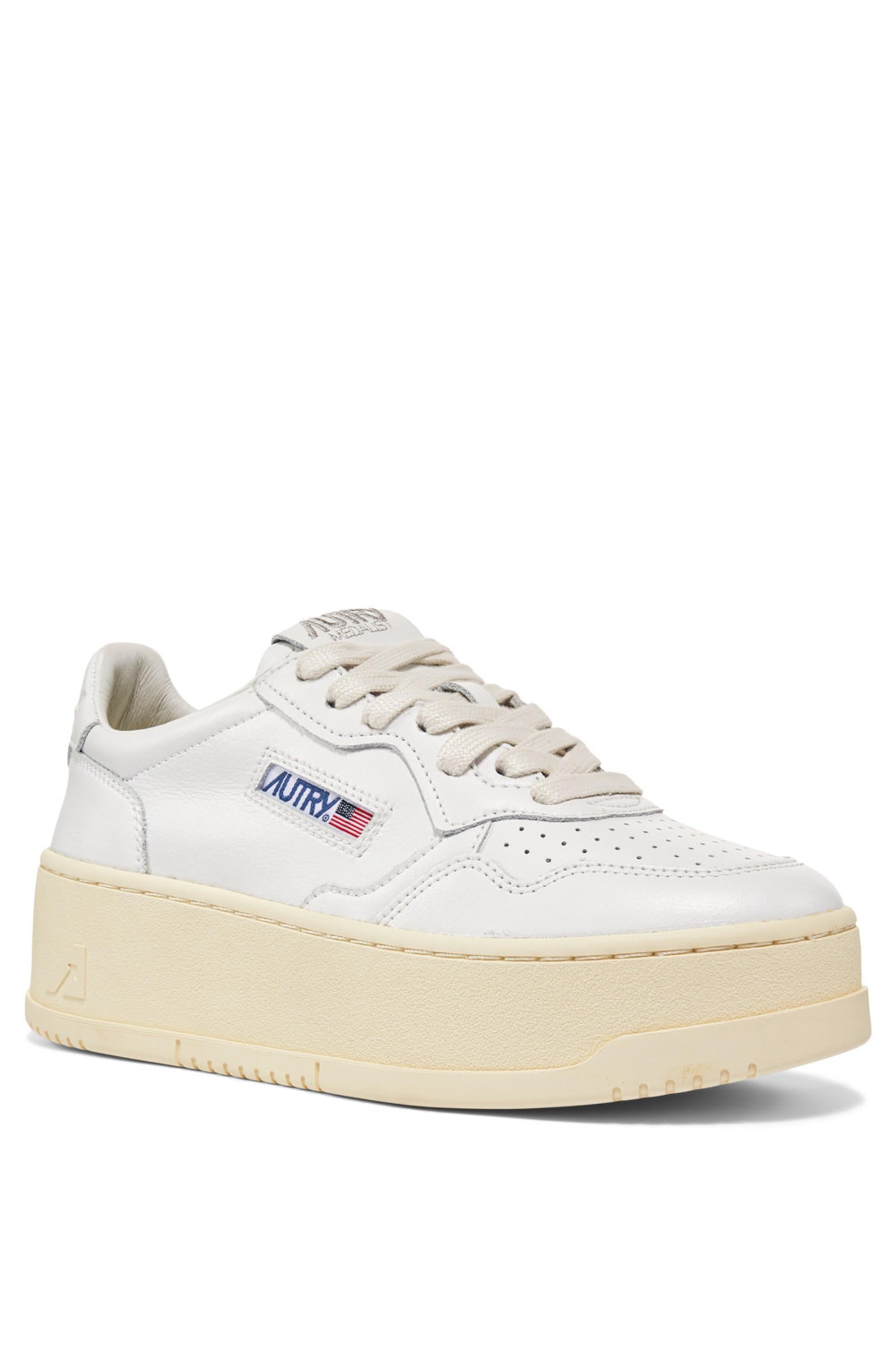 Sneaker femme medalist platform en cuir bianca