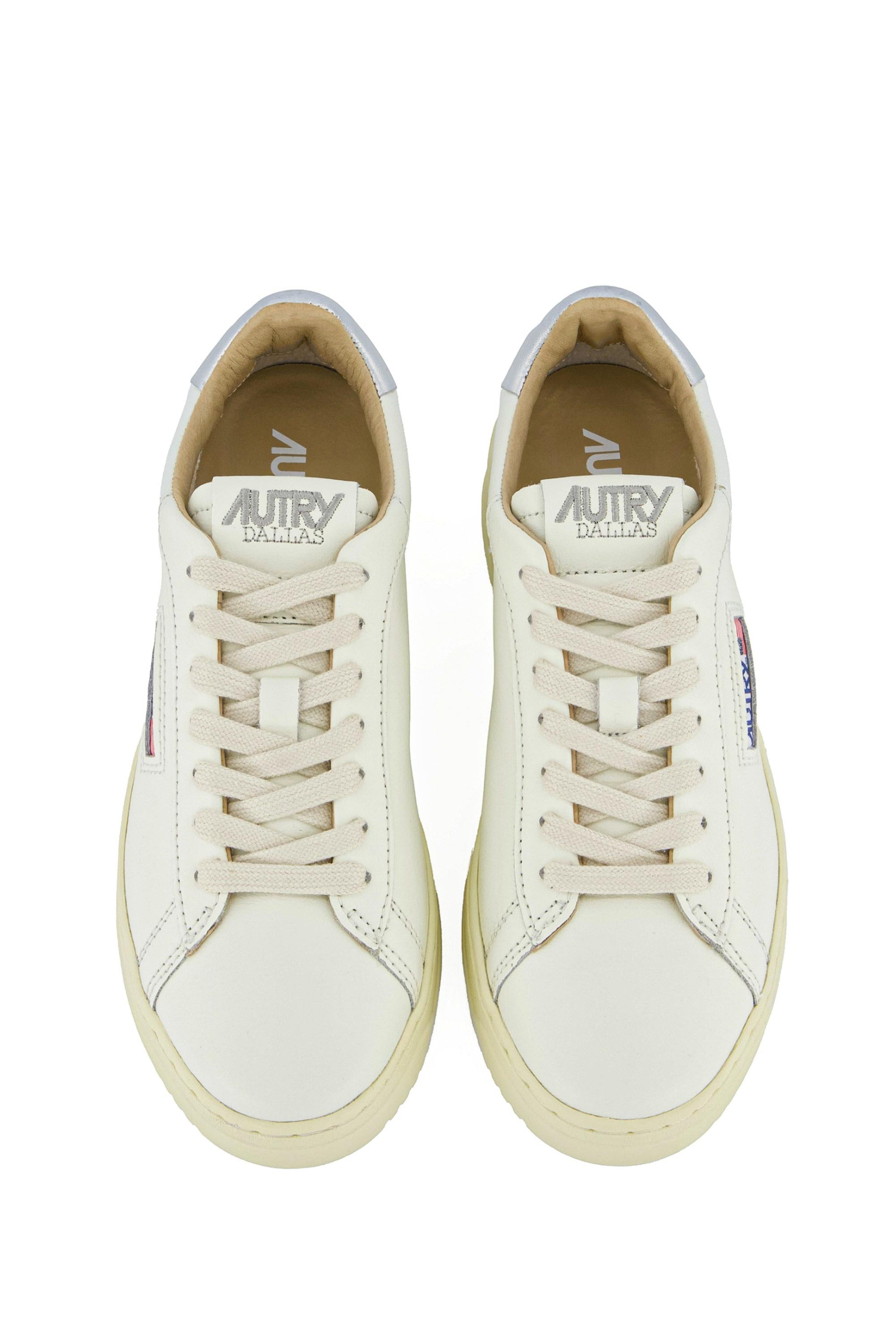 Sneaker femme dallas en cuir contrefort argenté