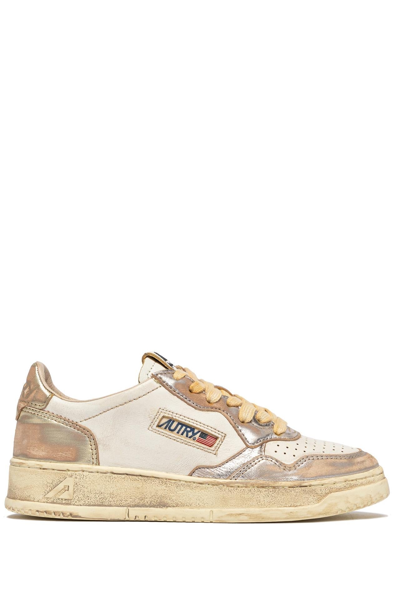 Sneaker medalist supervintage en cuir bicoloree