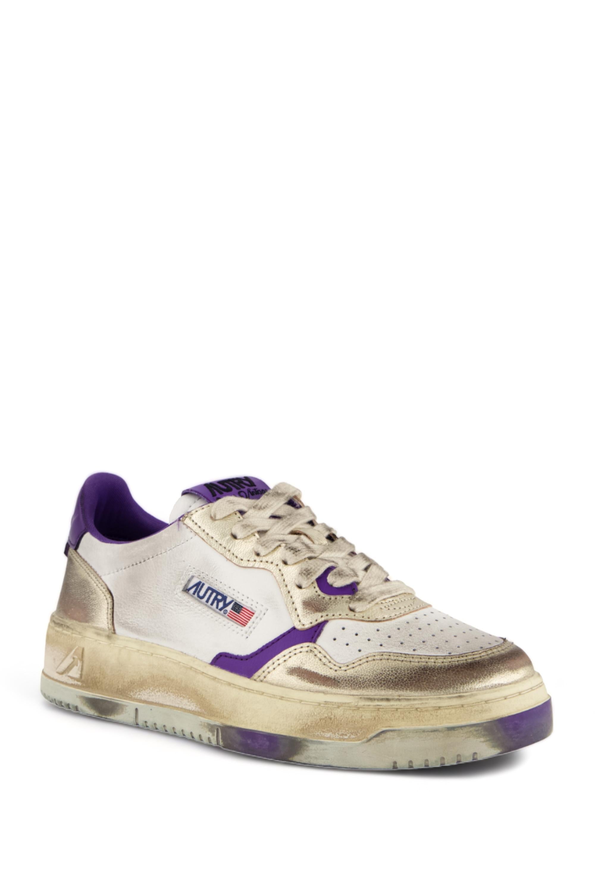 Sneaker femme super vintage en cuir
