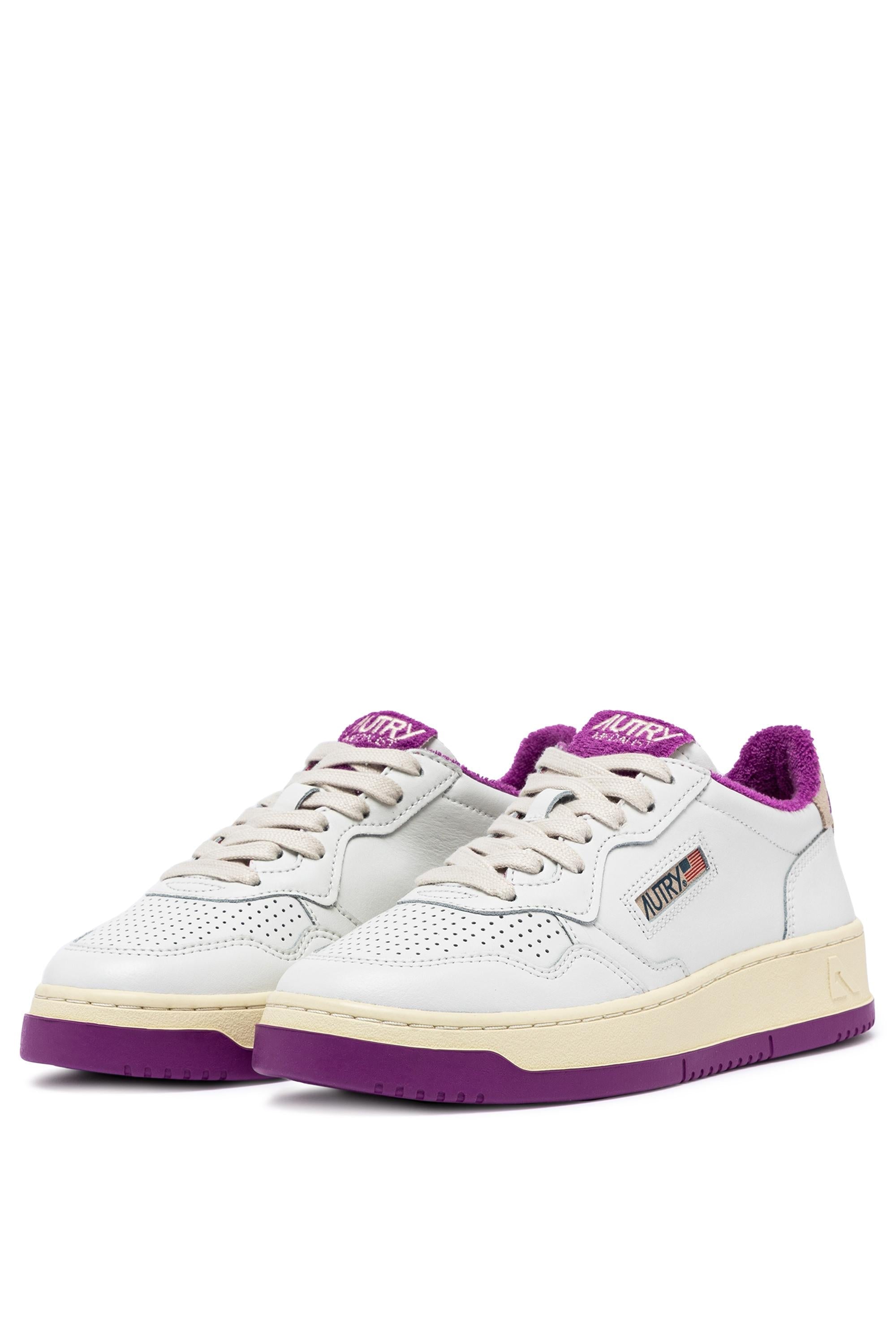 Sneaker femme medalist en cuir avec détails éponge fuchsia