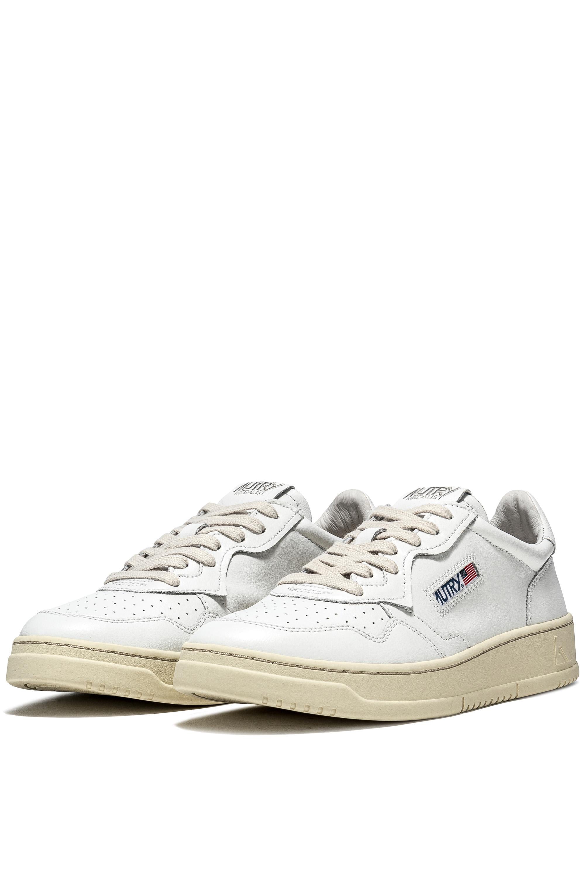 Sneaker medalist femme en cuir contrefort blanc